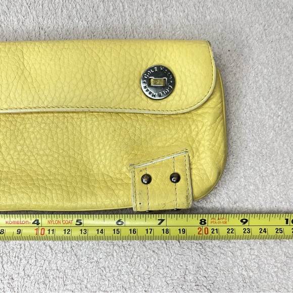 Cole Haan Leather Clutch Pouch Purse-Butter Yellow-Vintage-Designer-Classic-Y2K - Picture 12 of 12